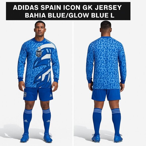 Adidas Spain Icon GK Jersey Bahia Blue/Glow Blue L